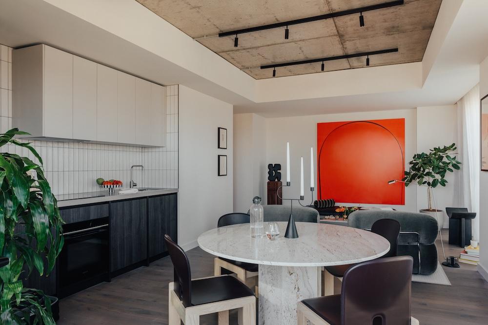Inside an Art-filled London Show Flat in the Clouds