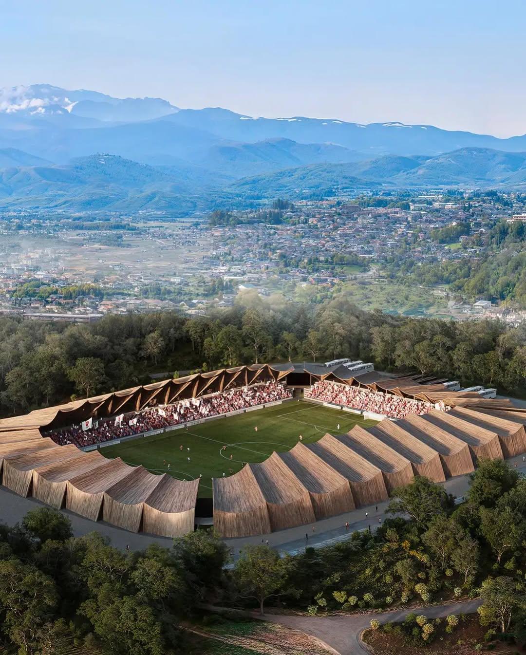 Japan's First Circular Timber Stadium Set for Fukushima