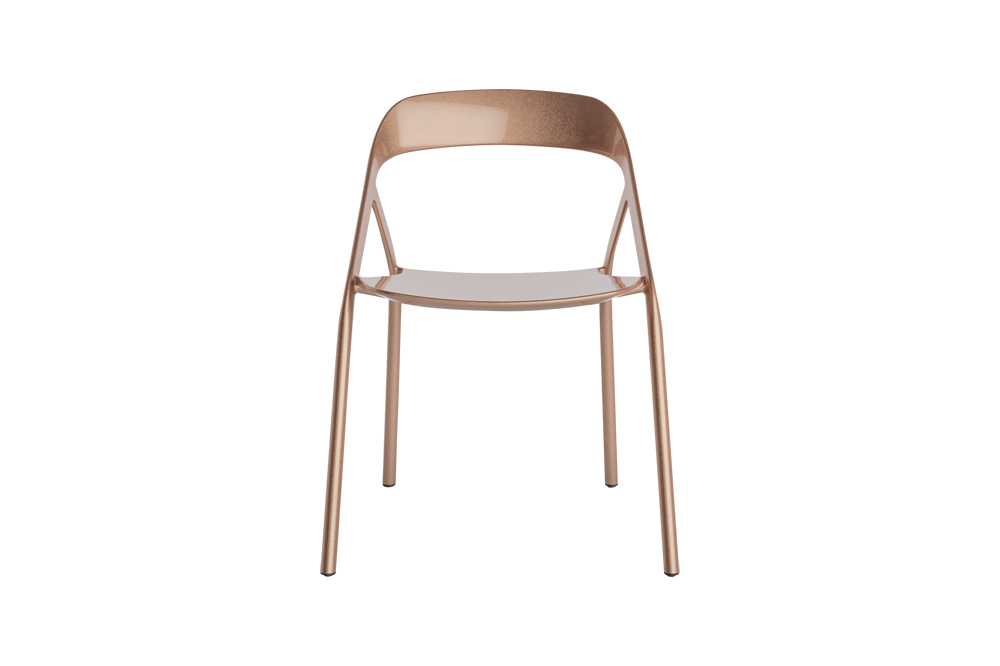 The Less Than Three carbon fibre chair in copper for Coalesse .