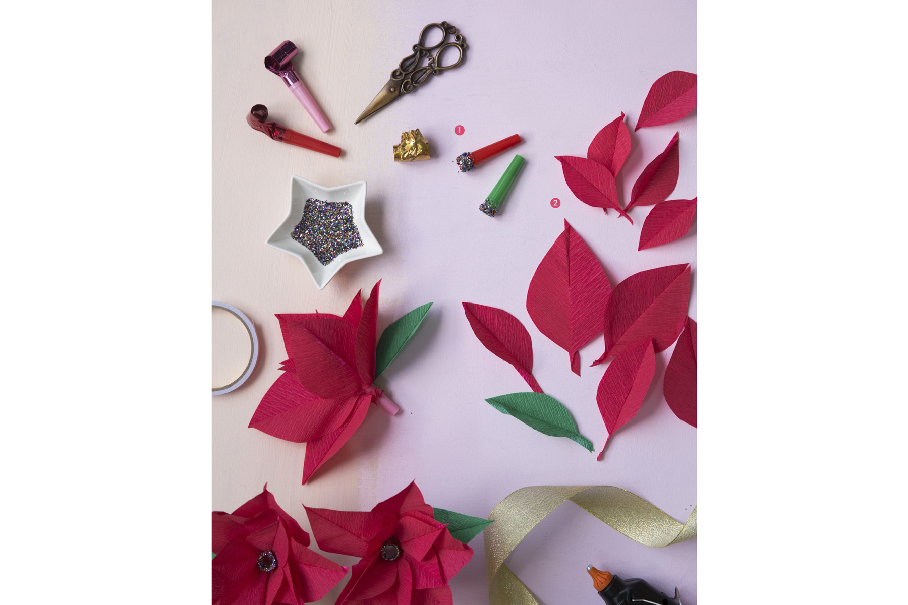 A Christmas poinsettia tutorial by BerinMade’s Erin Hung