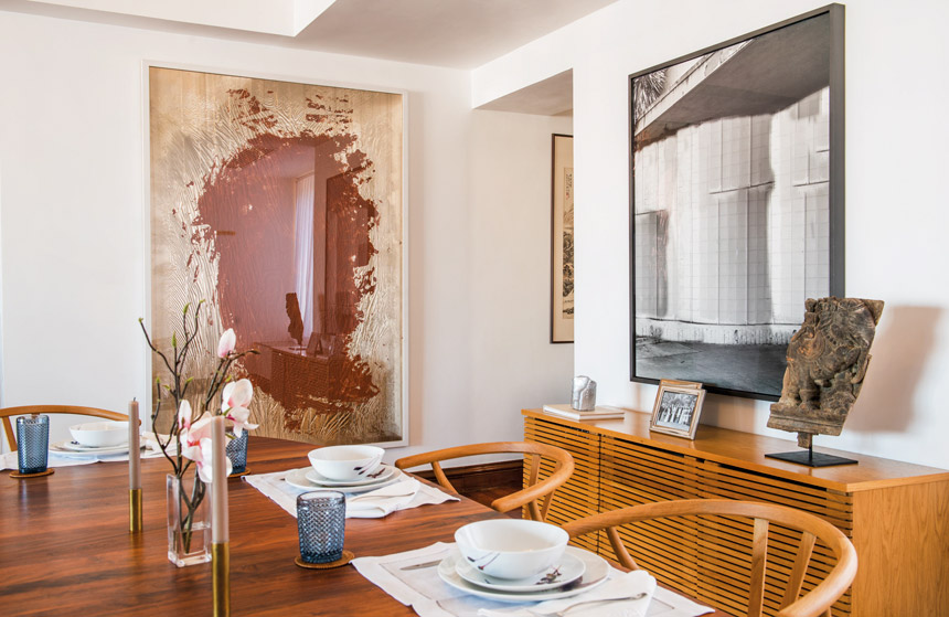 A contemporary Mid-Levels apartment is home to two art world professionals