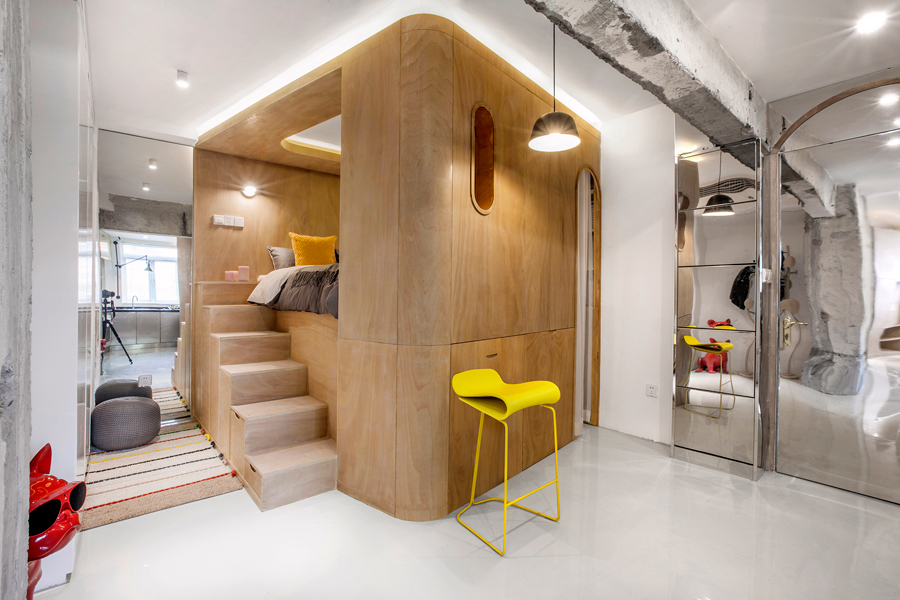 How a 10-degree tweak made this 520sqft Shanghai apartment instantly feel bigger