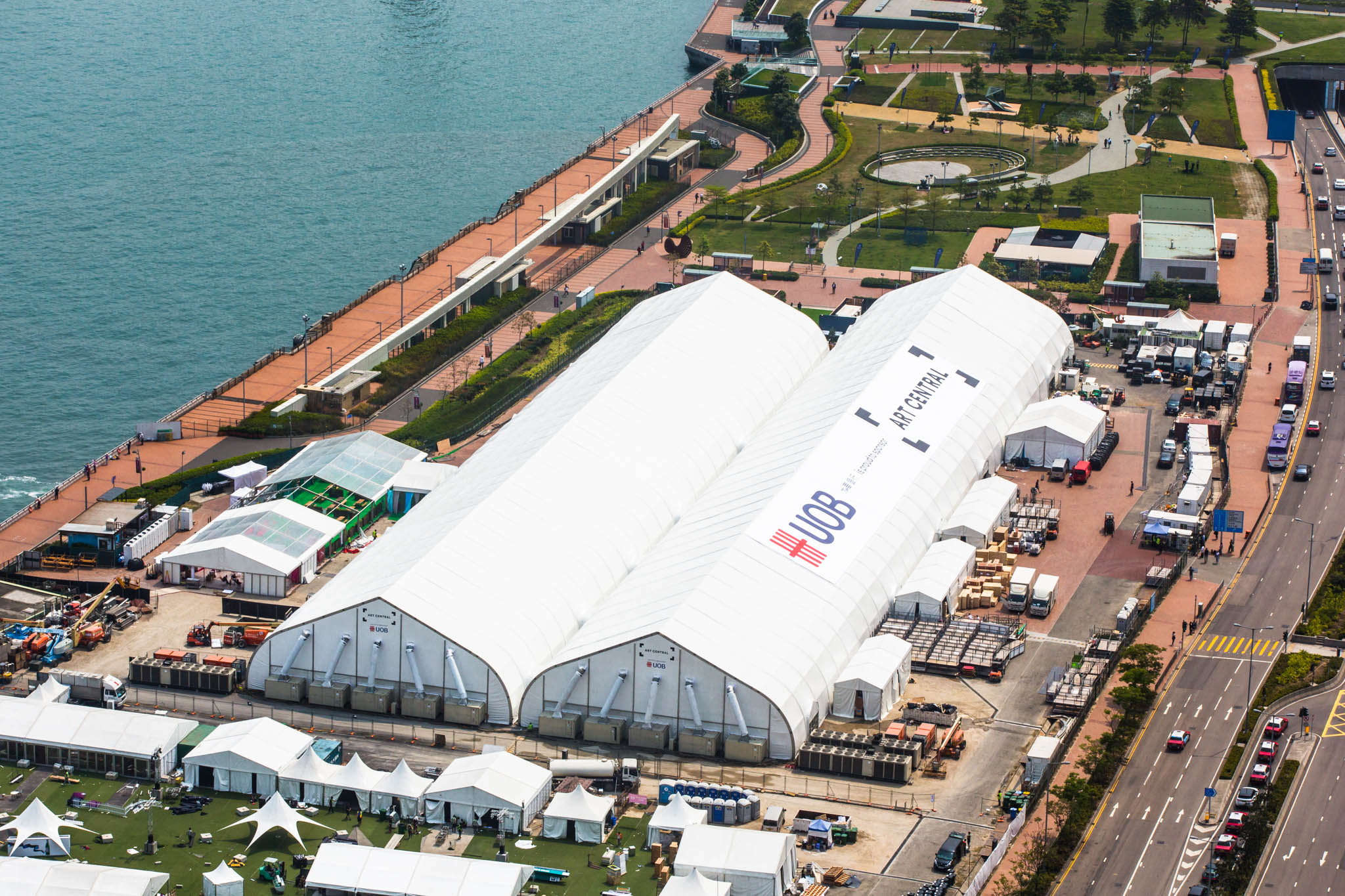 An aerial view of last year’s fair. This year, Art Central delivers a diverse line-up of exhibitors and artists, with over 100 participating galleries from 22 countries