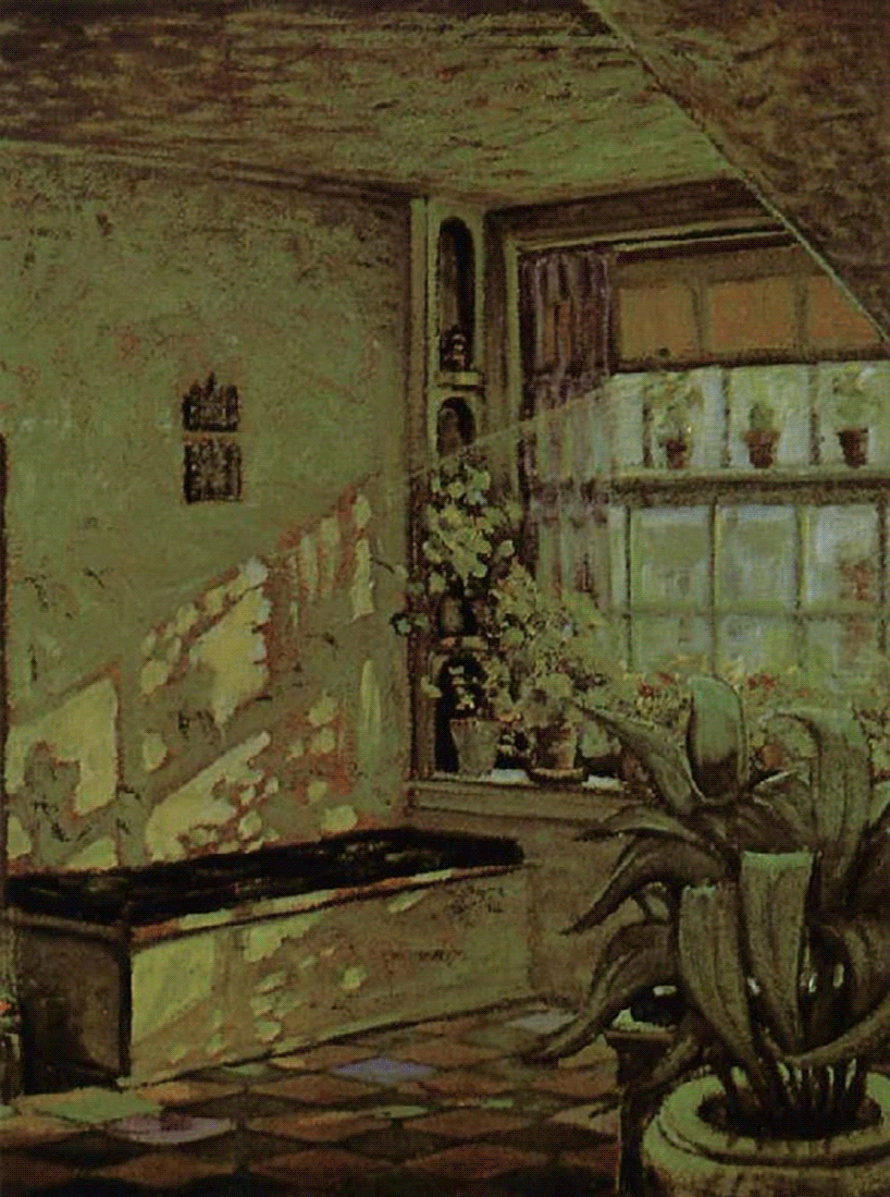 美國國寶級畫家Grant Wood (1892-1942年) 的《The Sun shine on the Corner》