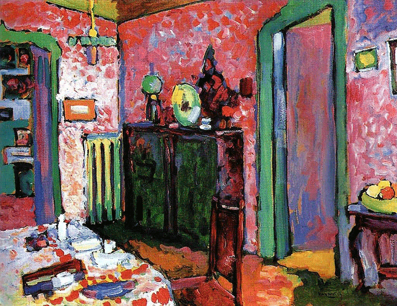 二十世紀表現主義抽象畫之父康丁斯基 (1866-1944年) 的《Interior (My dining room)》