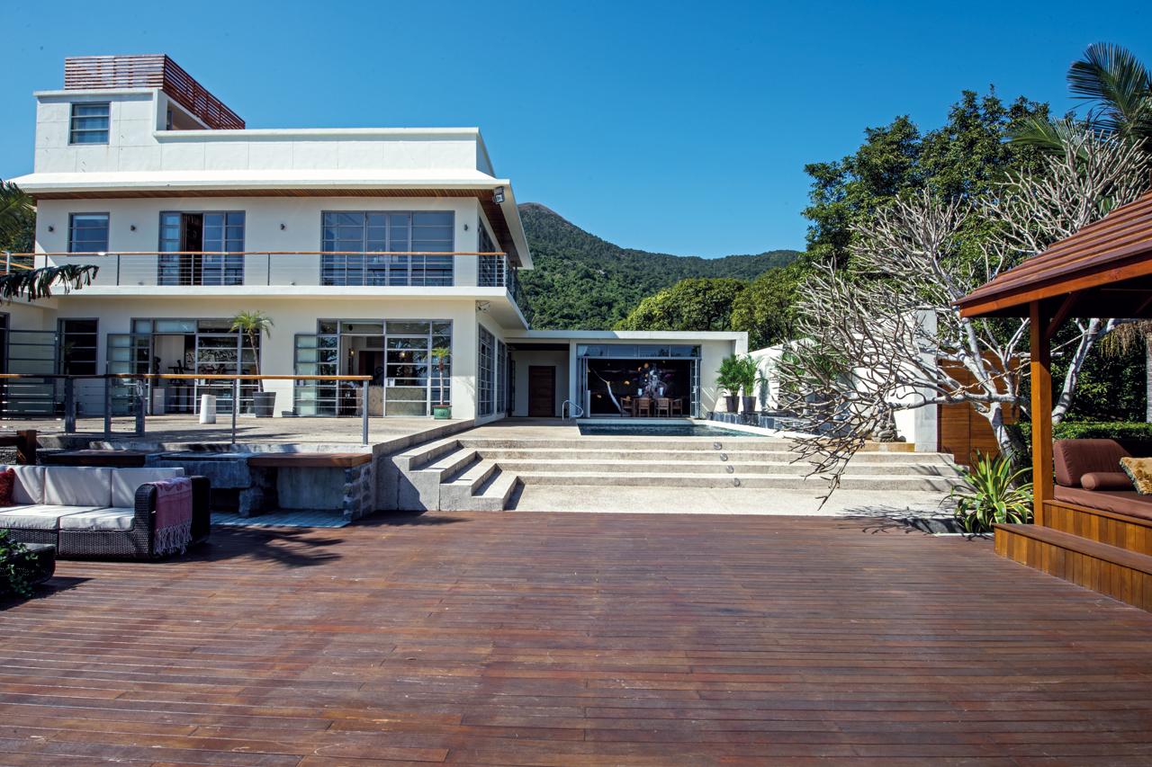 The exterior of the home, located in Sai Kung