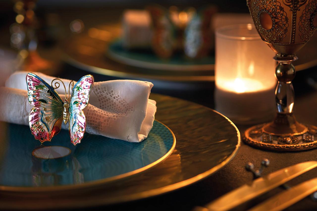 A butterfly napkin ring