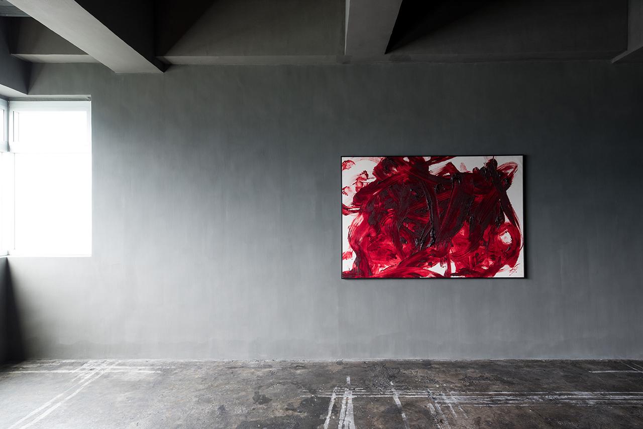 Installation view of ‘Cang Ghe’, work by Kazuo Shiraga (Photo: Courtesy of Axel Vervoordt Gallery)