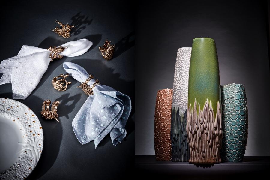 The collection reimagines every category that L’Objet offers, spanning tableware, home décor, textiles and fragrance