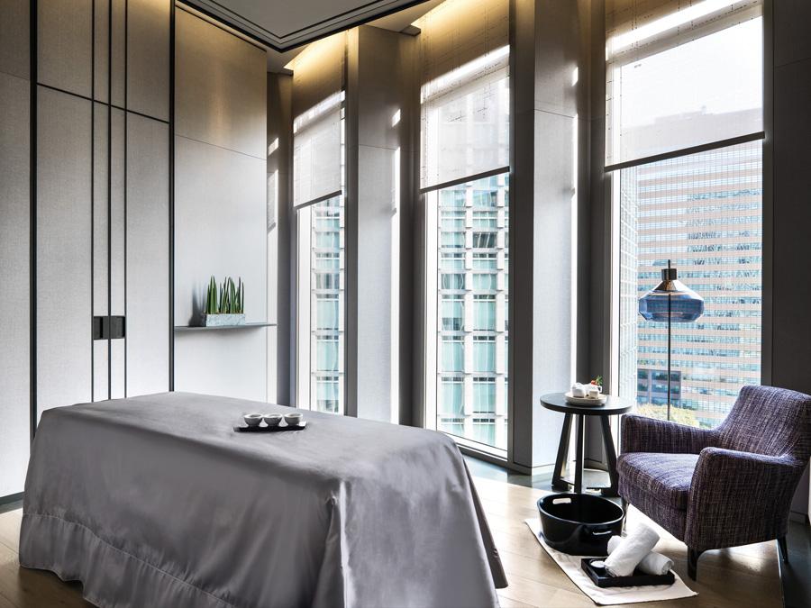 The streamlined spa at Four Seasons Seoul overlooks the city 