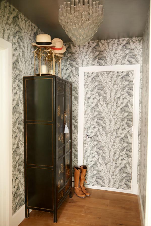 Wallcoverings instantly elevate the mudroom to a special spot