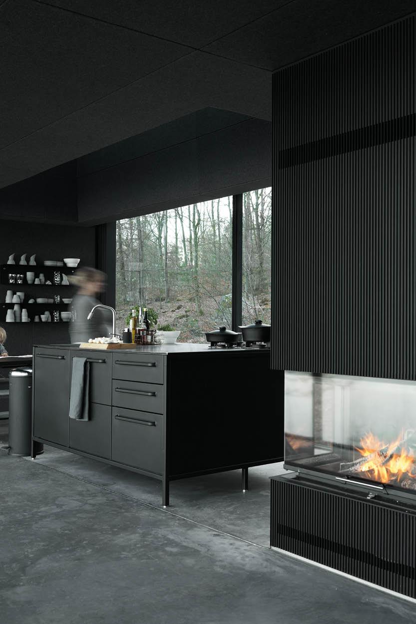 While people opt for an all-white approach for small spaces, go bold and decorate with dark shades with matt finishes