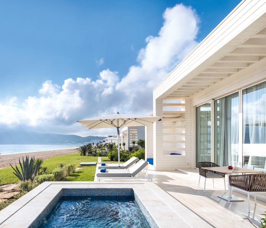 The private pool comes replete with magnificent sea views