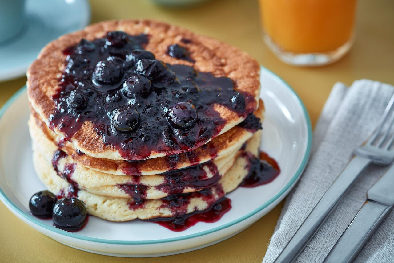 Blueberry pancakes at Commissary