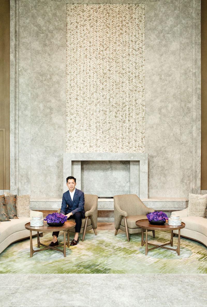 André photographed in the Great Room at the St Regis Hong Kong