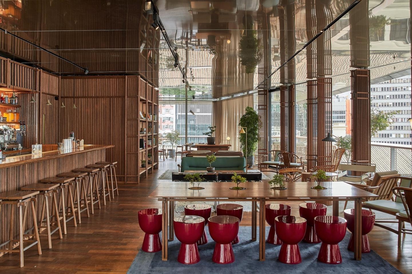 Wood dominates the contemporary interiors at Old Bailey