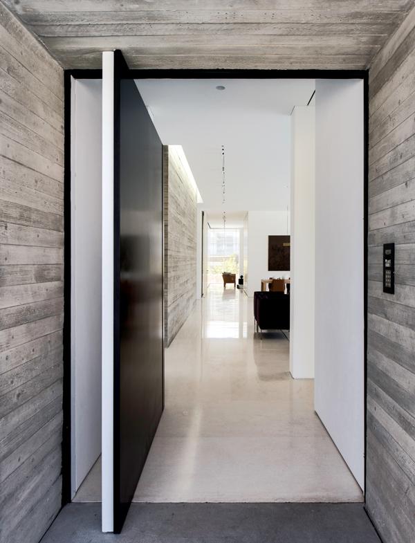 The home's wood panelled entrance