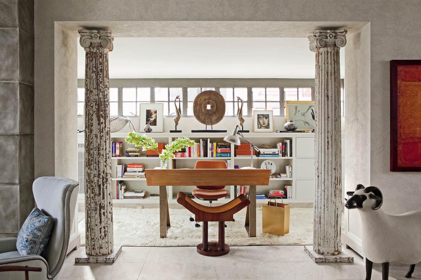 A New York penthouse apartment. “From the time I designed this family’s apartment years ago, they had wanted to restore it to its original duplex format. When they were finally able to purchase the penthouse above, they called me to put the two spaces together without greatly altering their existing apartment.” (Photography by Roger Davies)