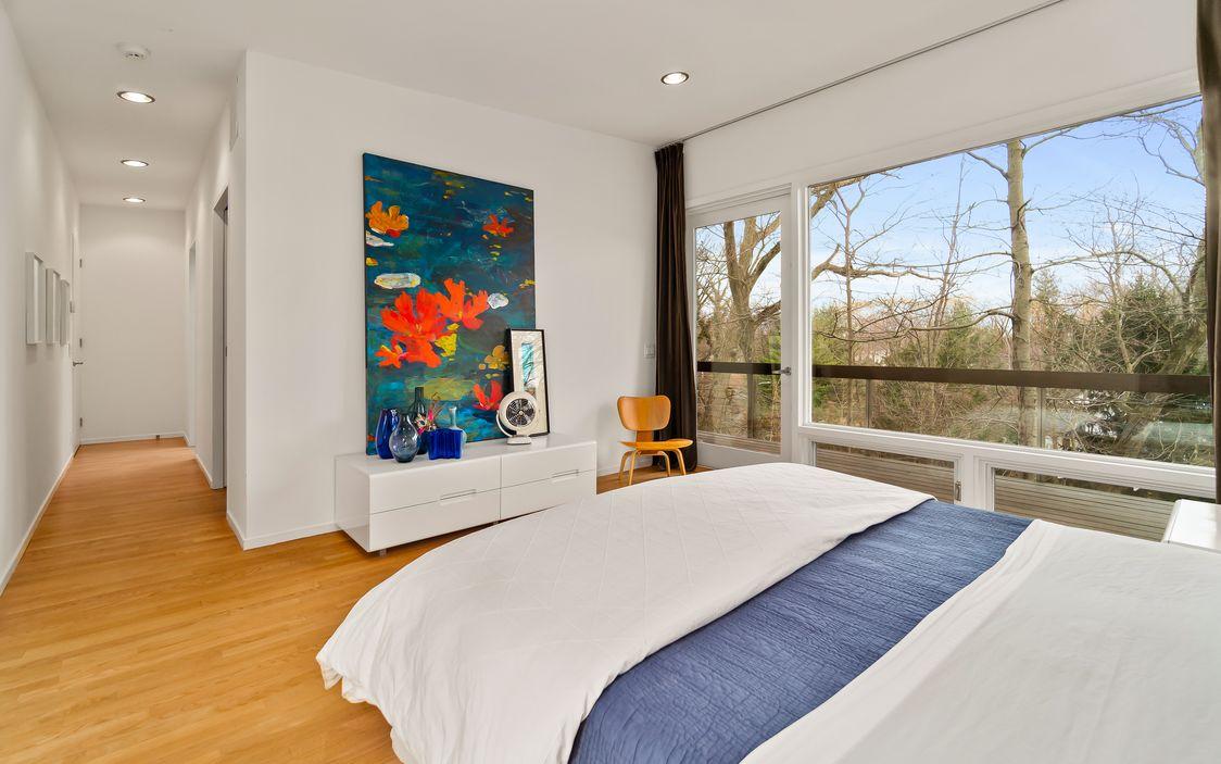 The master en suite looks out to beautiful vistas of flora and fauna