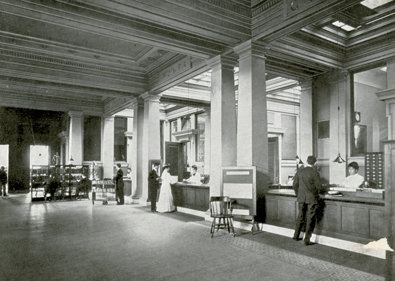 圖書館於1903年啟用的原始大堂