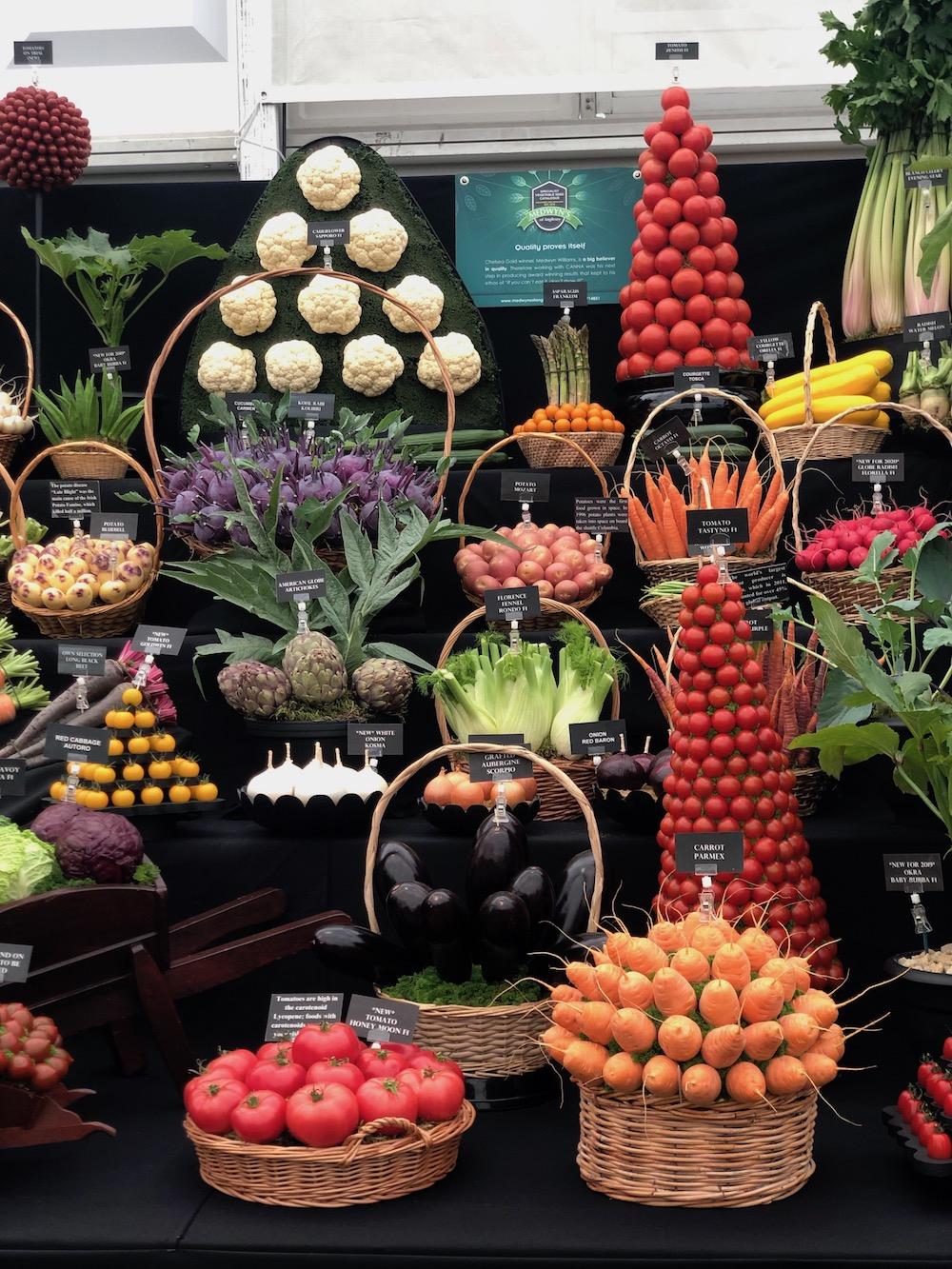 Beautiful award winning vegetable display in the Grand Pavillion