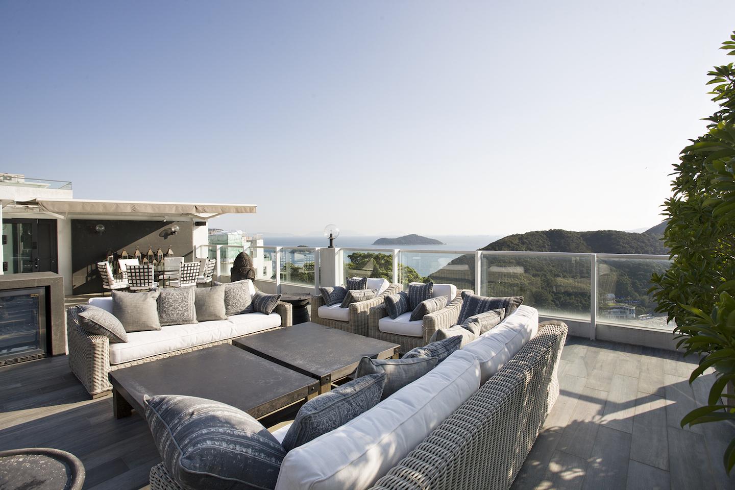 Different lounge areas make the terrace a comfortable spot for entertaining