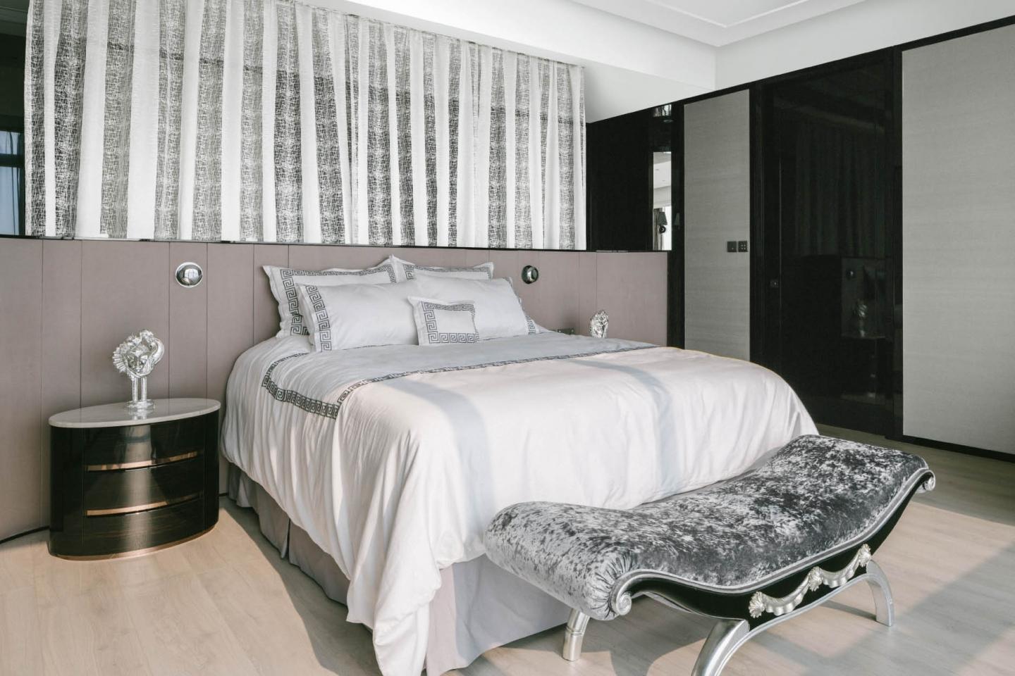 The three bedrooms  feature a similar layout, each coming with a  walk-in wardrobe and ensuite bathroom