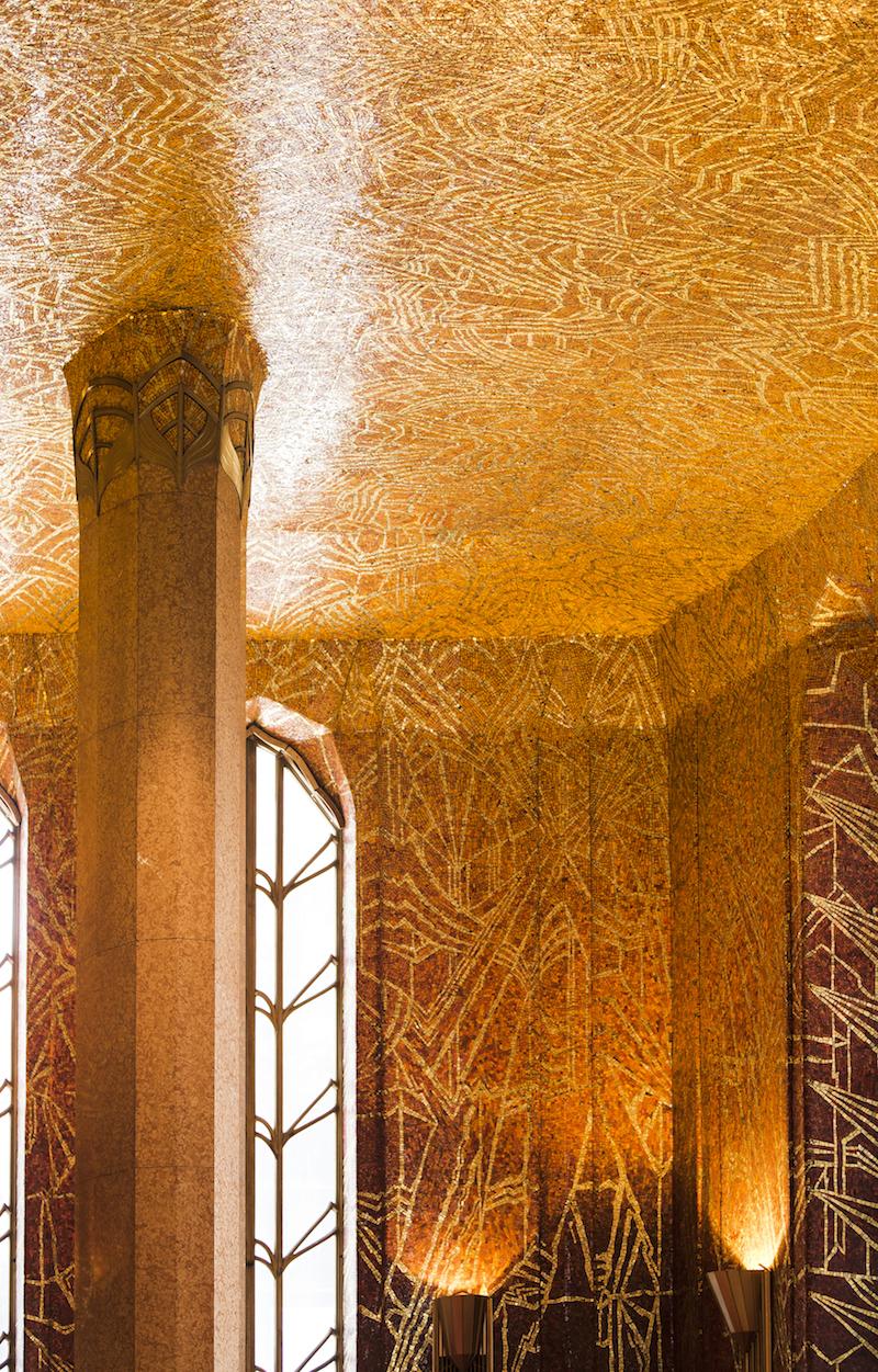 All 5,000 square feet of the Red Room clad in polished mosaic tiles