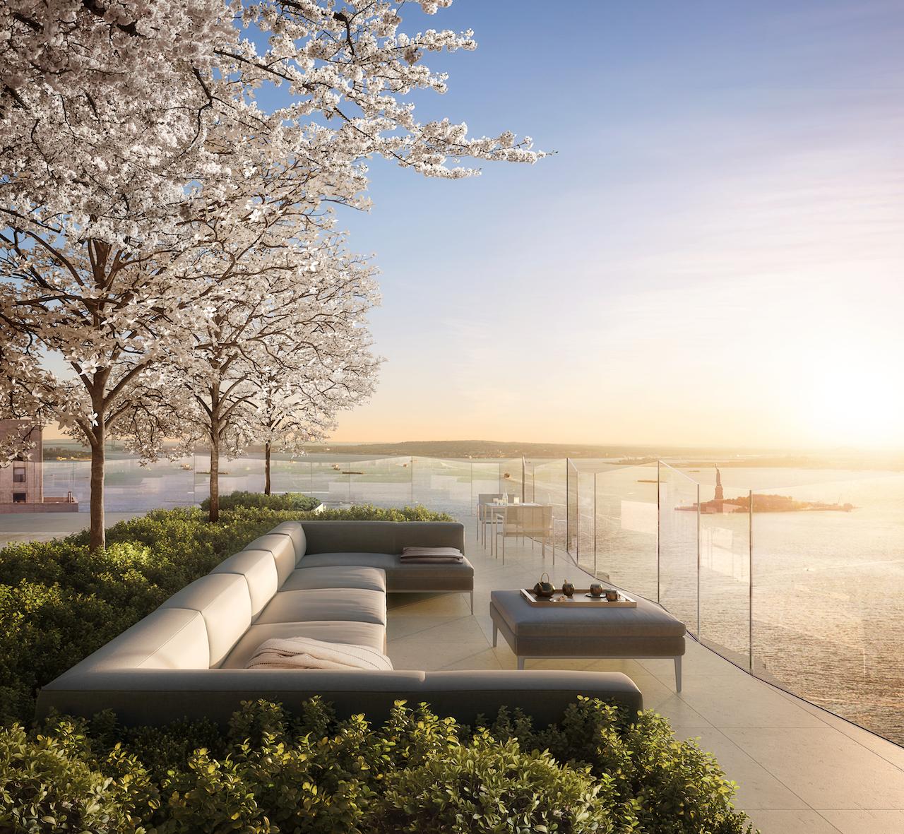 The private rooftop of One Wall Street. It is set to be a fabulous addition to the Financial District's real estate market