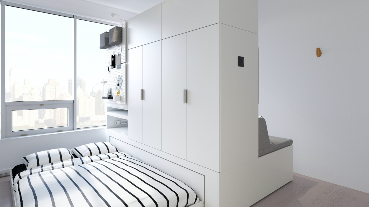 Rognan能額外提供8平方米的生活空間，將客廳變成睡房或步入式衣櫥