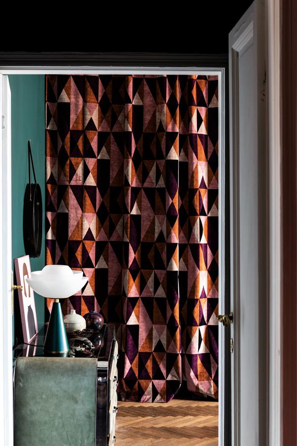 Lush curtains designed in geometric prints