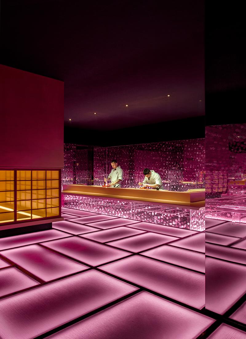 Chefs at work at the sushi bar. (Photo: Courtesy of Shanghai Hip-pop Design)