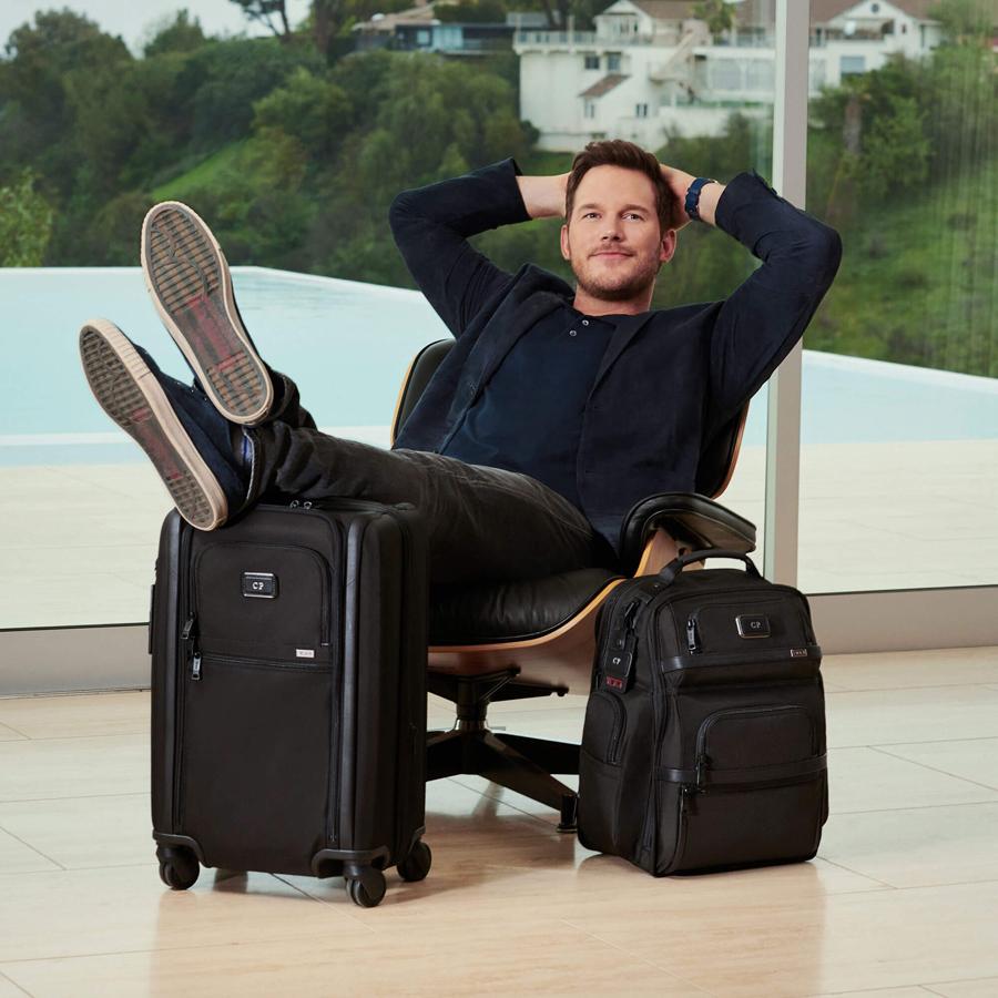Chris Pratt pictured with the Alpha 3 collection