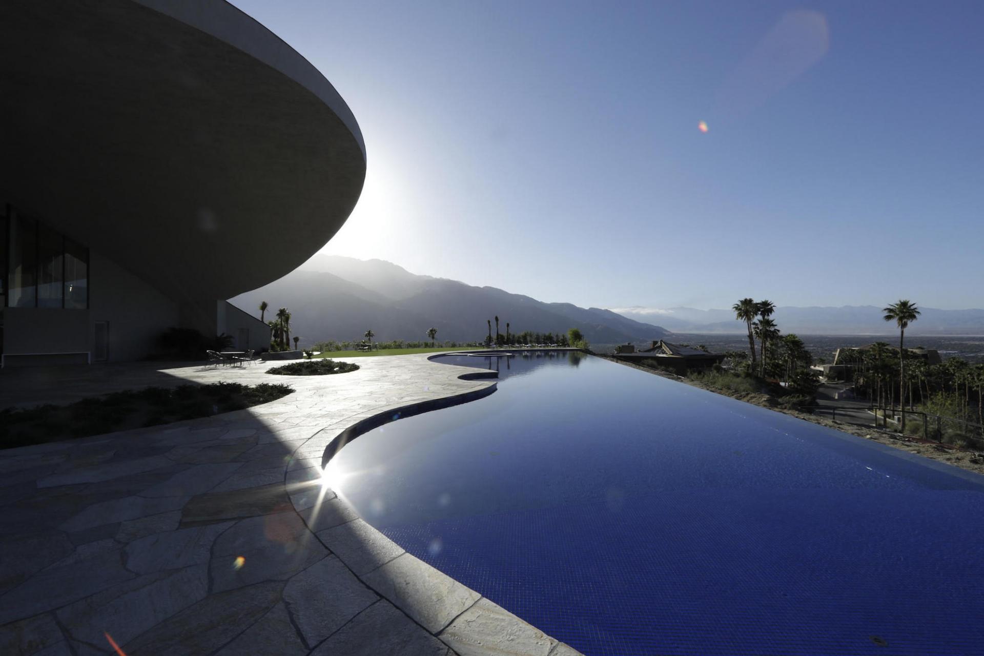 A newly built 140-foot-long infinity pool