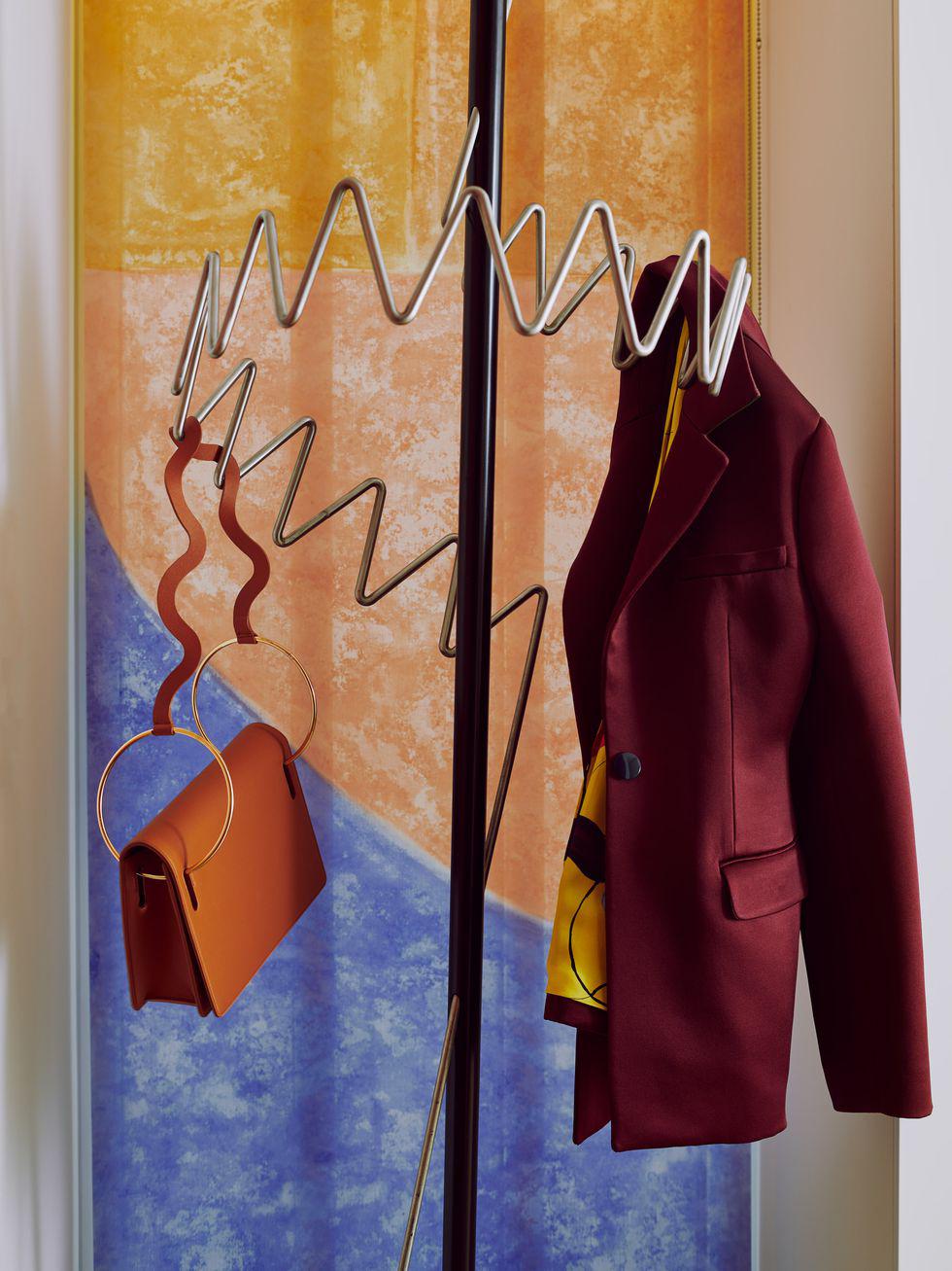 A coat rack from the Netherlands, just one of many sculptural furniture pieces in the apartment. (Photo: Michael Sinclair, styling: Olivia Gregory)
