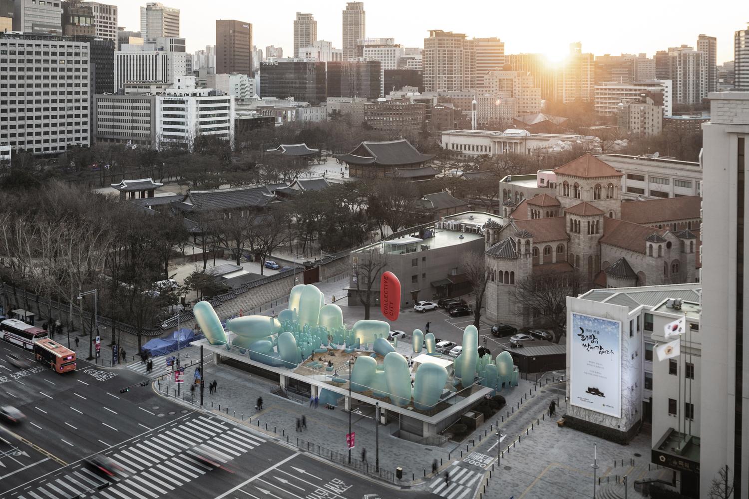 【韓國首爾新地標】多功能頂樓充氣花園 現代化的聚會空間