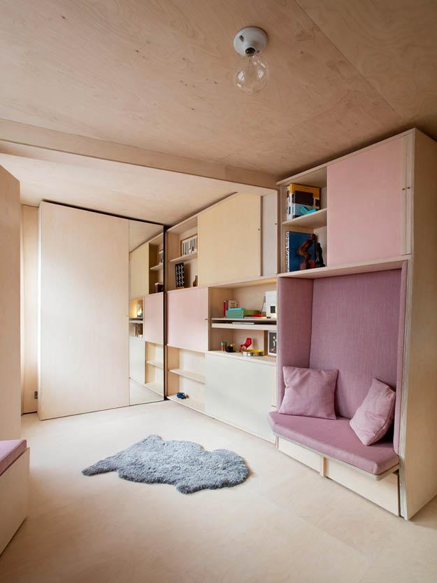 小空間，大智慧：以淡粉紅與淺木組出的140呎靈活窩心小宅