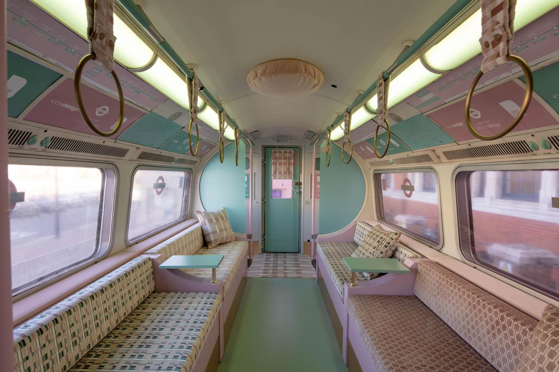 A 1967 London Underground Carriage is Livened Up by Dreamy Fabric Designs