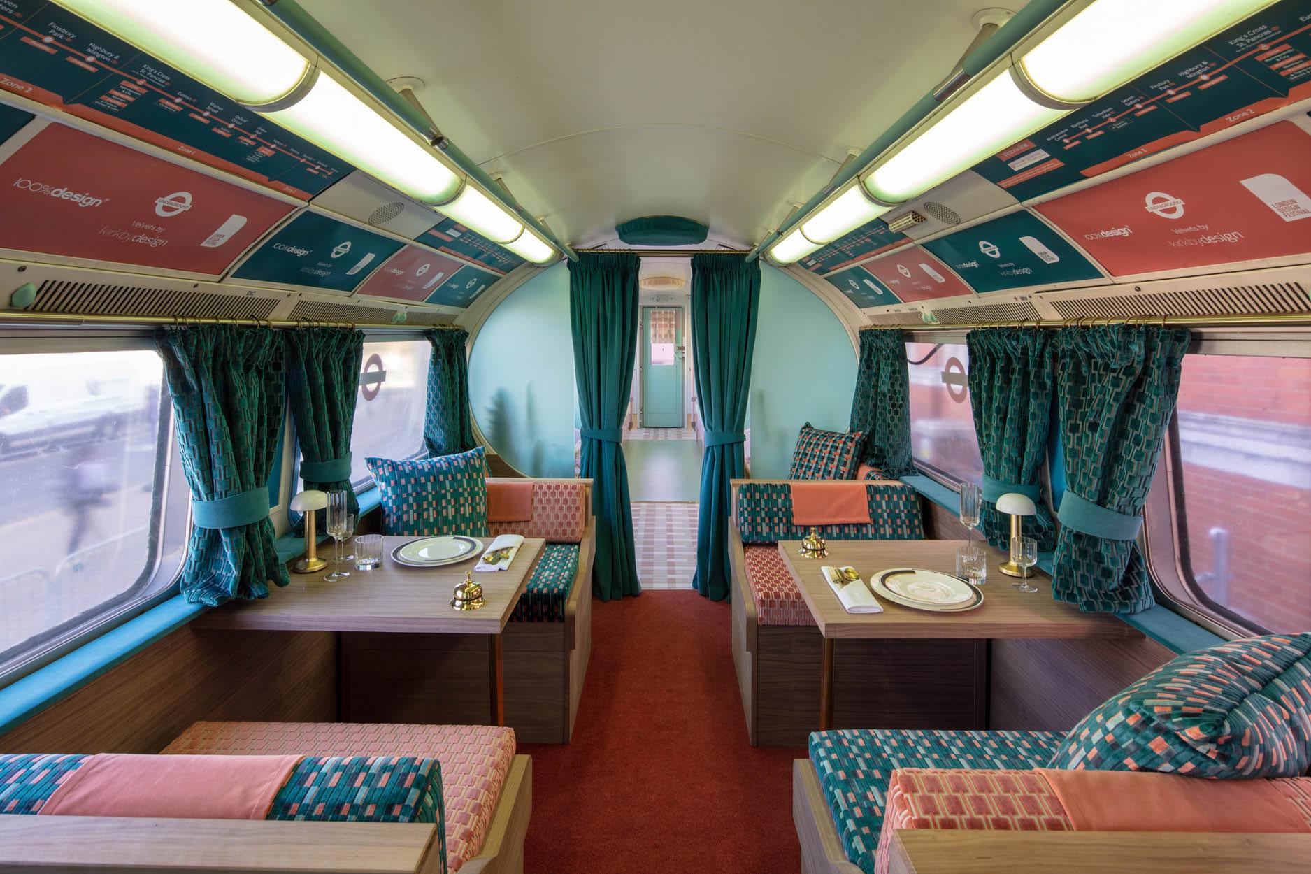 A 1967 London Underground Carriage is Livened Up by Dreamy Fabric Designs