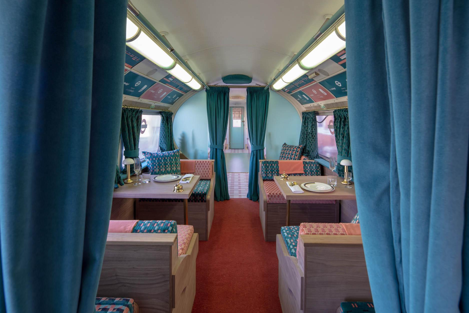 A 1967 London Underground Carriage is Livened Up by Dreamy Fabric Designs