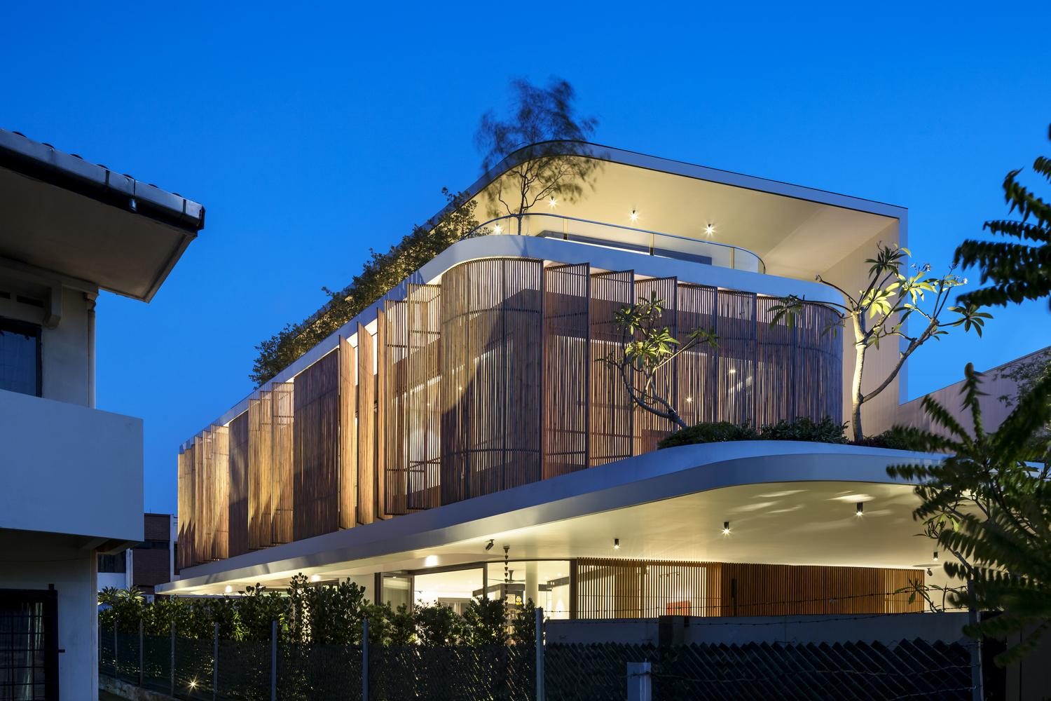 新加坡簡約現代熱帶住宅 日式竹屏風通風兼具私隱度
