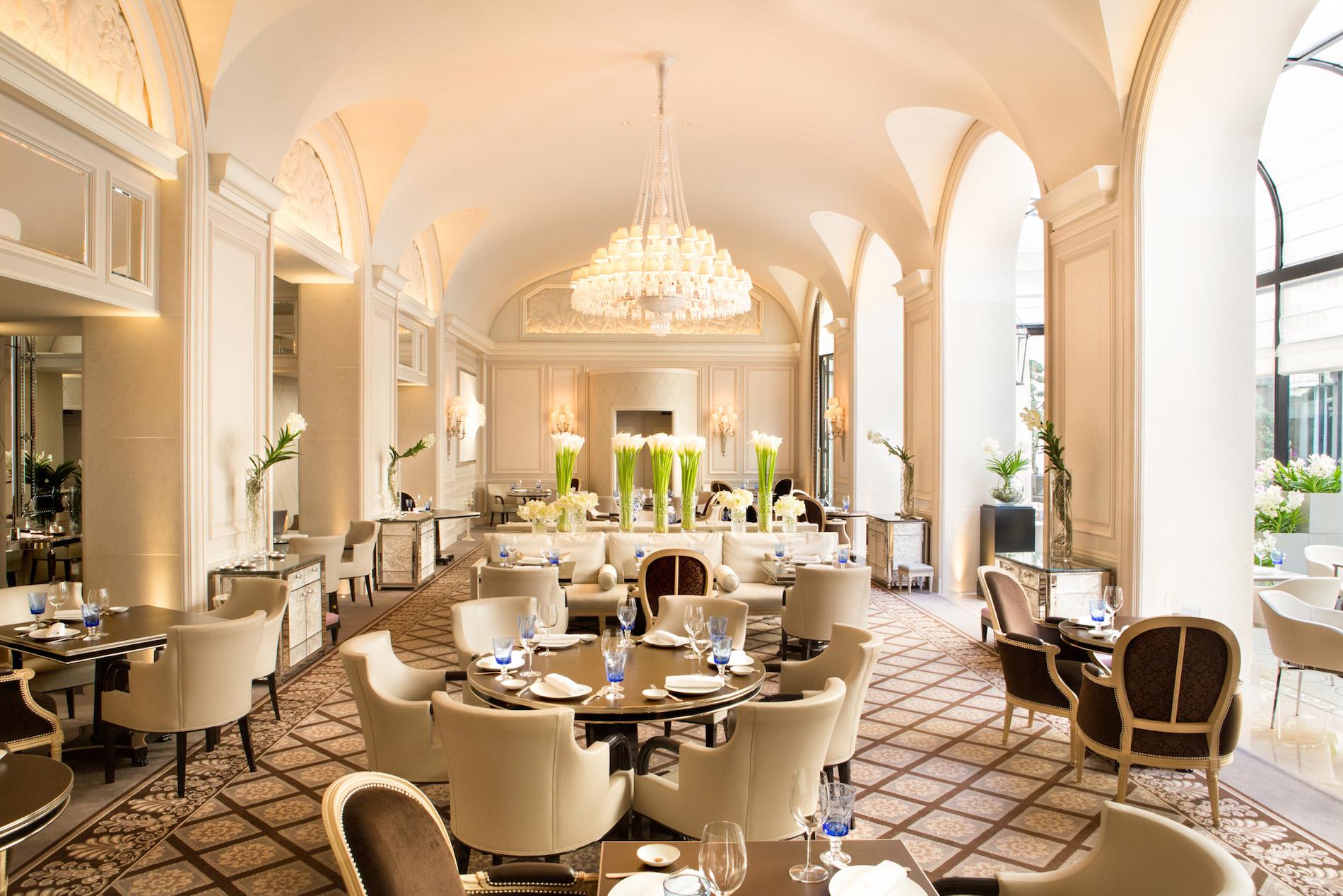 The restaurant Le George in the Four Seasons Hotel George V Paris. 