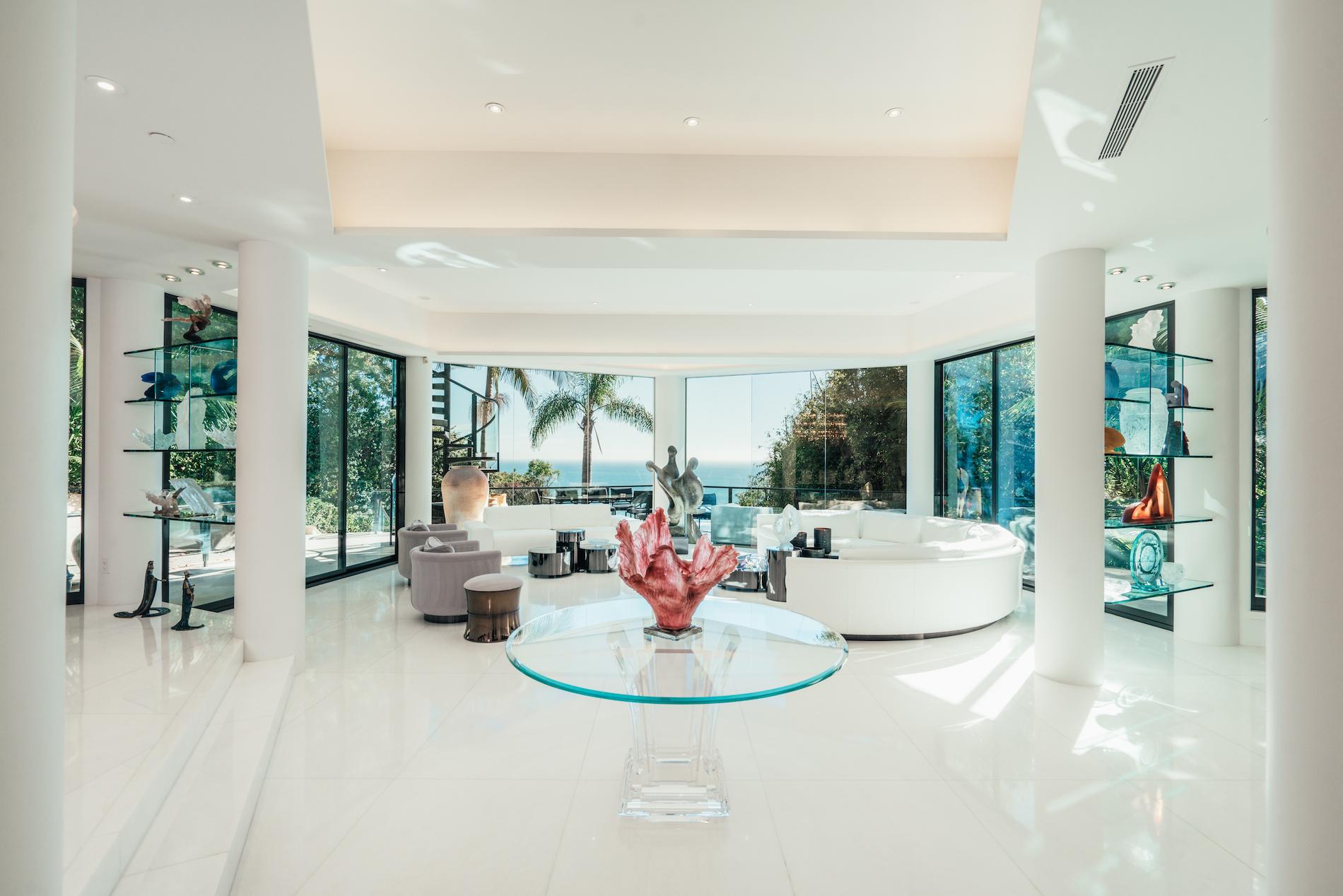 Inside a Magnificent All-White Mansion in Malibu