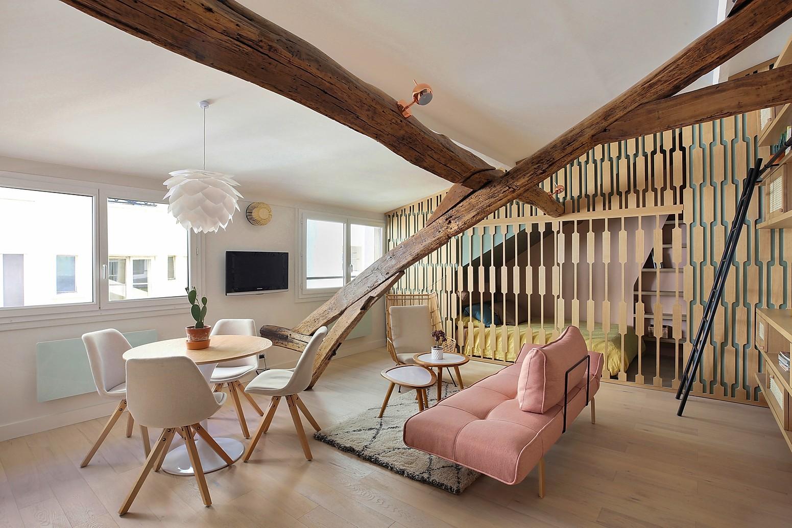 Create a Colourful and Harmonious Space in a 344 sqft Loft