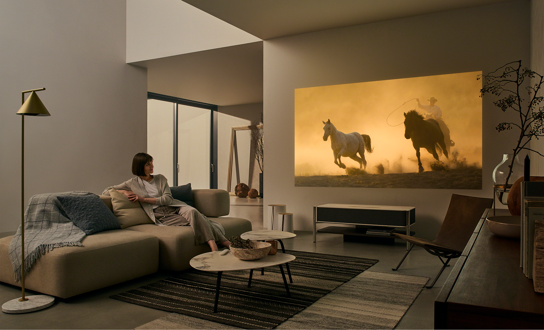 Sony blurs the line between technology and interior design with their 4k Ultra Short Throw Projector