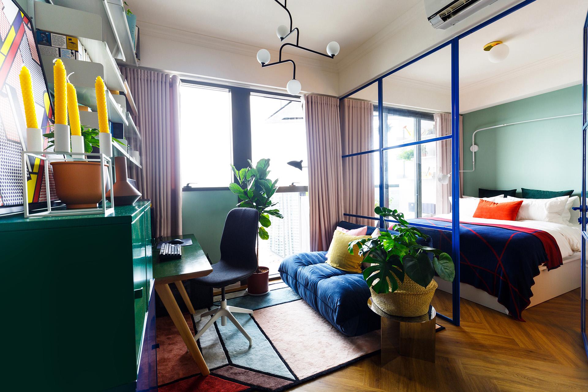 An Explosion of Colour in this Small Singapore Condo