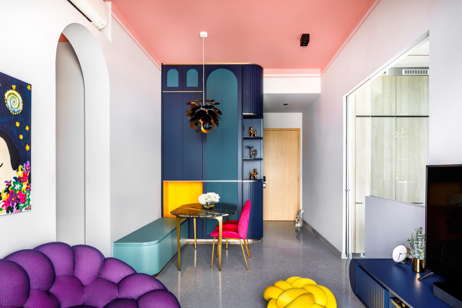 This Unconventional Condo in Singapore is Colourful, Cushy And Cosy