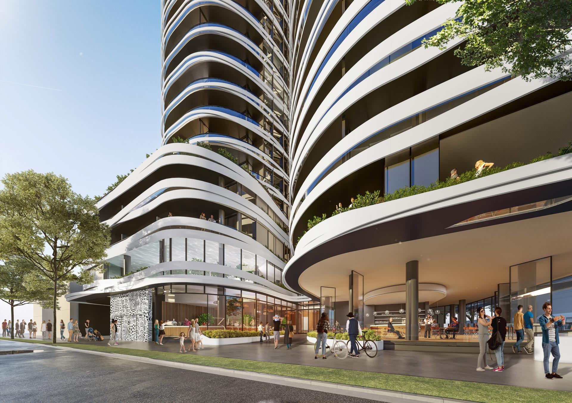 Crown Group is Making its Melbourne Debut with Sculptural Residential Building “encircled by ribbons” 