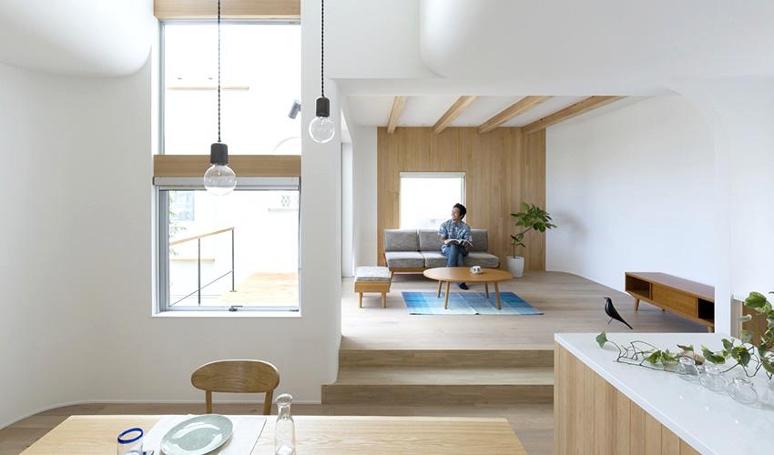 讓陽光與弧線作設計主導，打造一家三口的日本清新家園