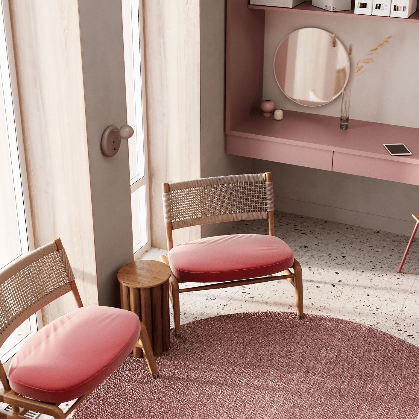 專為現代女性規劃的粉色住所，描繪內在堅韌柔美力量